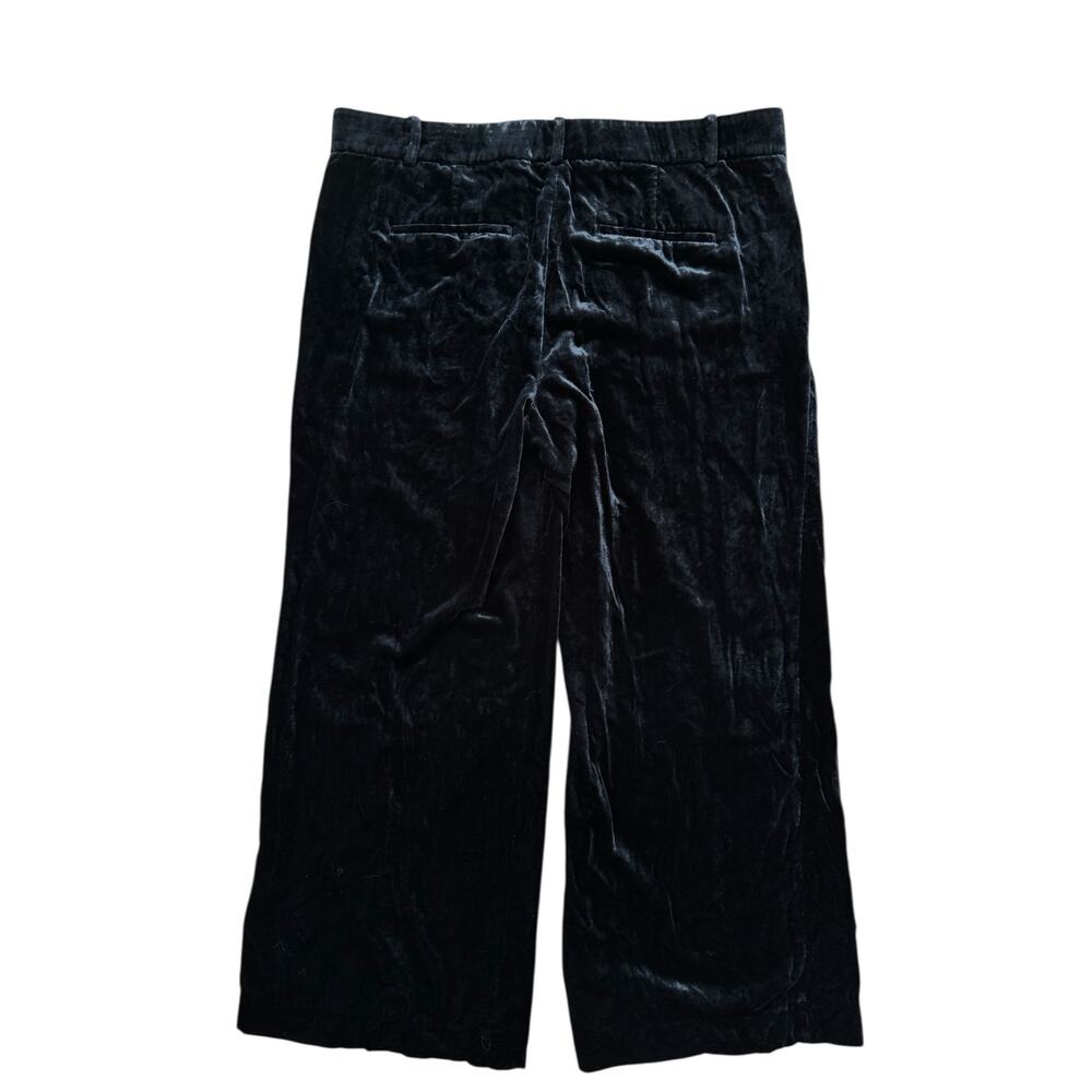 ANN TAYLOR Velvet Smoking Pants In Atlantic Navy Size 12 Womens Wide Leg #447341 - Picture 3 of 8